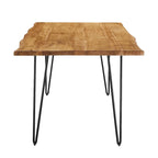 Black Natural Live Edge Acacia Wood Dining Table, Hairpin Legs, Seats up to 6