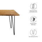 Black Natural Live Edge Acacia Wood Dining Table, Hairpin Legs, Seats up to 6