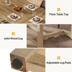 Table à manger rectangulaire naturelle, style industriel moderne, 6 places