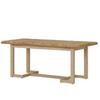 Table à manger rectangulaire naturelle, style industriel moderne, 6 places