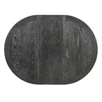 Natural Wood Wash / Black Extendable Round Dining Table Set with 4 Upholstered Chairs, Seats 6