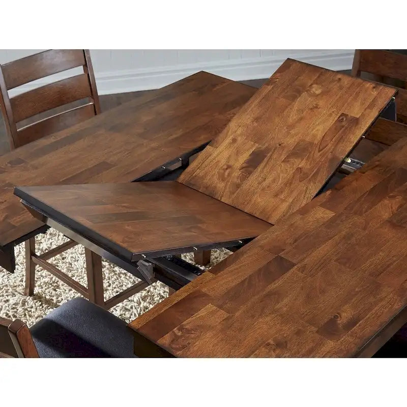 Brown Solid Wood Dining Set, Casual Style, Seats 8