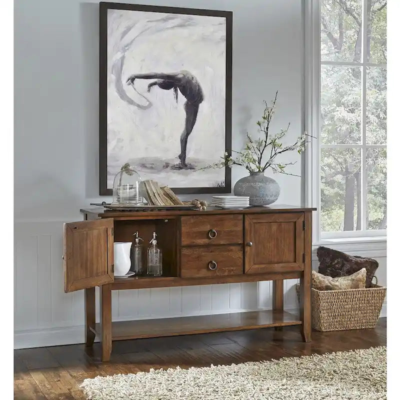Brown Solid Wood Dining Set, Casual Style, Seats 8