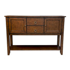 Brown Solid Wood Dining Set, Casual Style, Seats 8