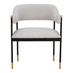 Misty Gray Teddy Fabric Dining Chair, Steel Frame, Seats 1