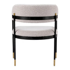 Misty Gray Teddy Fabric Dining Chair, Steel Frame, Seats 1