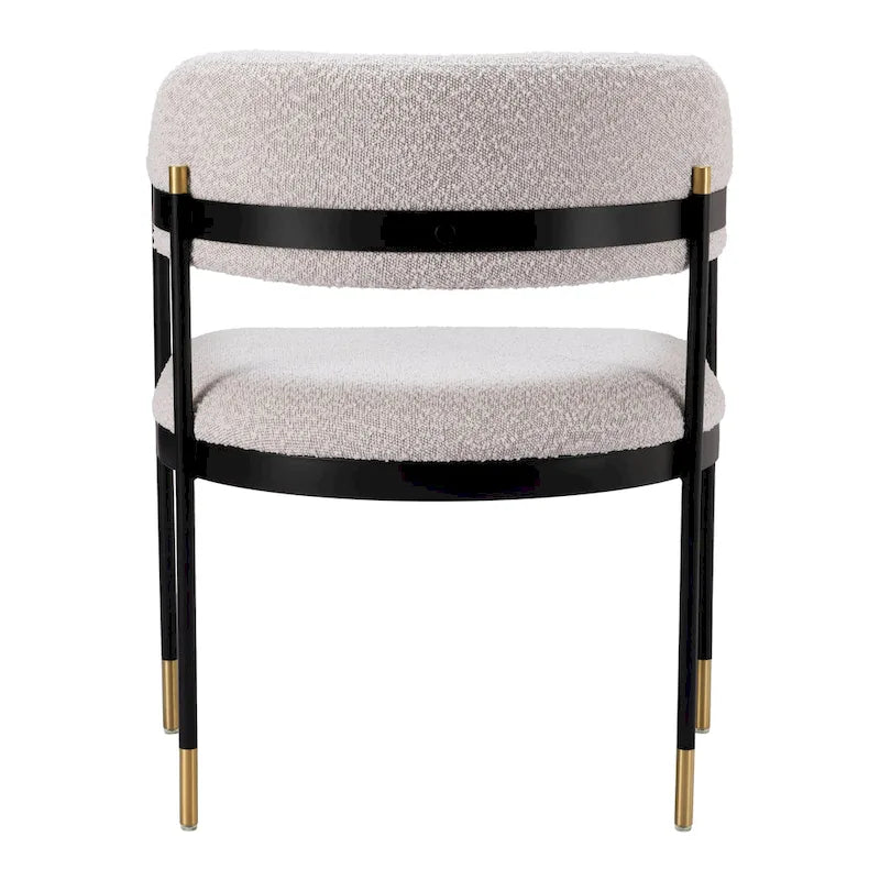 Misty Gray Teddy Fabric Dining Chair, Steel Frame, Seats 1