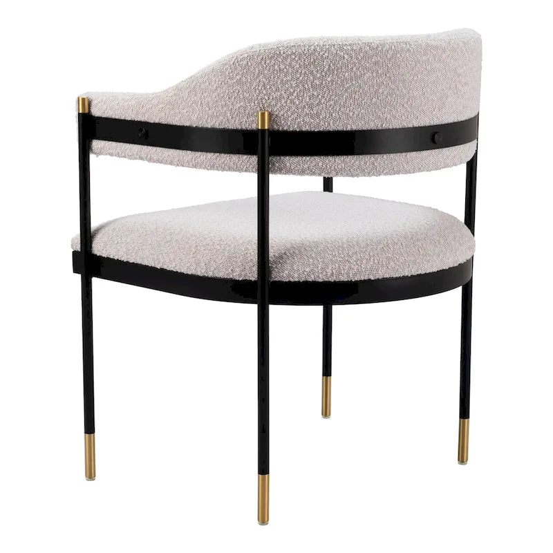 Misty Gray Teddy Fabric Dining Chair, Steel Frame, Seats 1