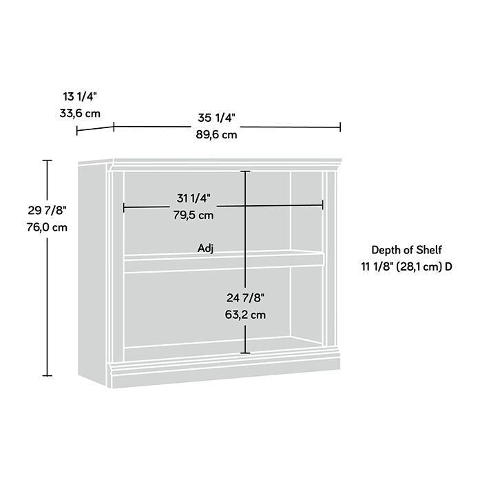 2-Shelf Bookcase, Oiled Oak / Salt Oak / Washington Cherry / Estate Black / Chalked Chestnut, 1-Person