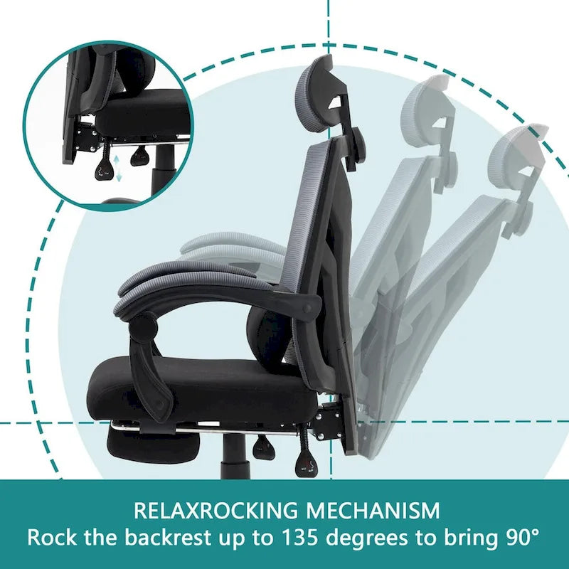 Black Mesh Swivel Office Chair, Single