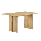 Walnut / Oak Rectangular Wood Dining Table, Seats 6