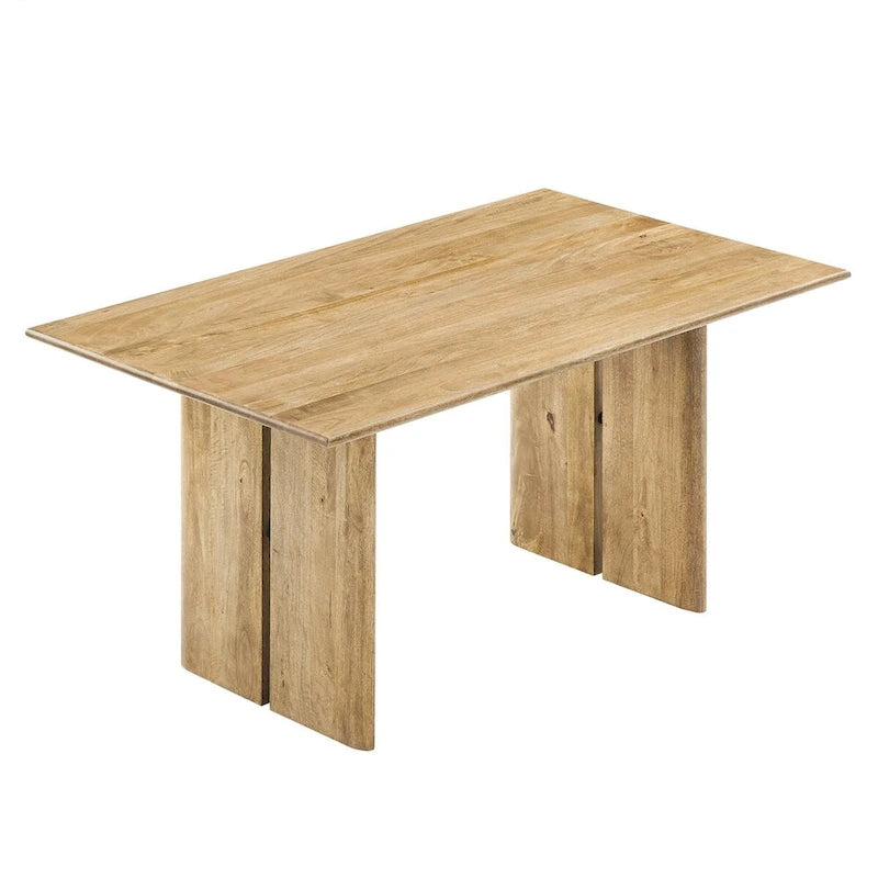 Walnut / Oak Rectangular Wood Dining Table, Seats 6
