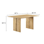 Walnut / Oak Rectangular Wood Dining Table, Seats 6