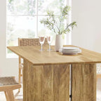 Walnut / Oak Rectangular Wood Dining Table, Seats 6