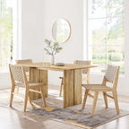 Walnut / Oak Rectangular Wood Dining Table, Seats 6