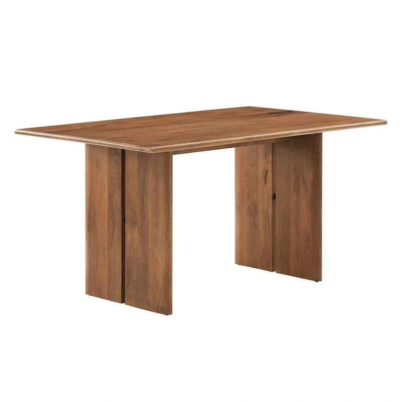 Walnut / Oak Rectangular Wood Dining Table, Seats 6