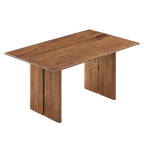 Walnut / Oak Rectangular Wood Dining Table, Seats 6