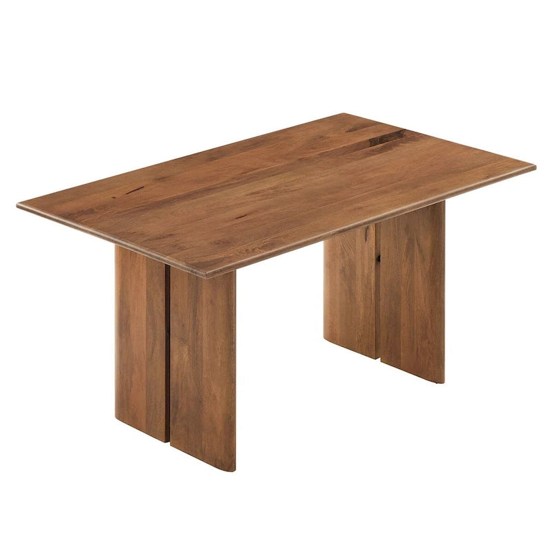 Walnut / Oak Rectangular Wood Dining Table, Seats 6