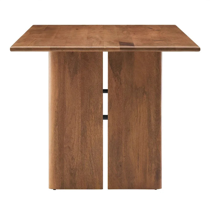 Walnut / Oak Rectangular Wood Dining Table, Seats 6