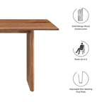 Walnut / Oak Rectangular Wood Dining Table, Seats 6