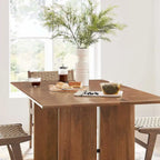 Walnut / Oak Rectangular Wood Dining Table, Seats 6
