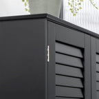 Black Tall Narrow Storage Cabinet, Freestanding, Single-Use