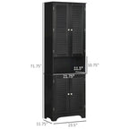 Black Tall Narrow Storage Cabinet, Freestanding, Single-Use