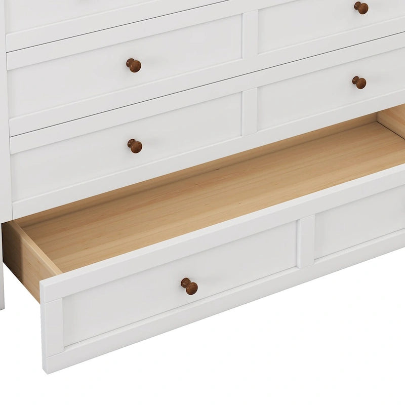 Natural Pine Murphy Bed Chest with Storage Drawer, Queen/Full, Sleeps 1–2