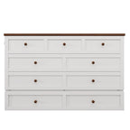 Natural Pine Murphy Bed Chest with Storage Drawer, Queen/Full, Sleeps 1–2