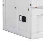 Natural Pine Murphy Bed Chest with Storage Drawer, Queen/Full, Sleeps 1–2