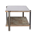 Rectangular Coffee Table, Champagne, Mirrored Top, 2-Tier, 1-Piece