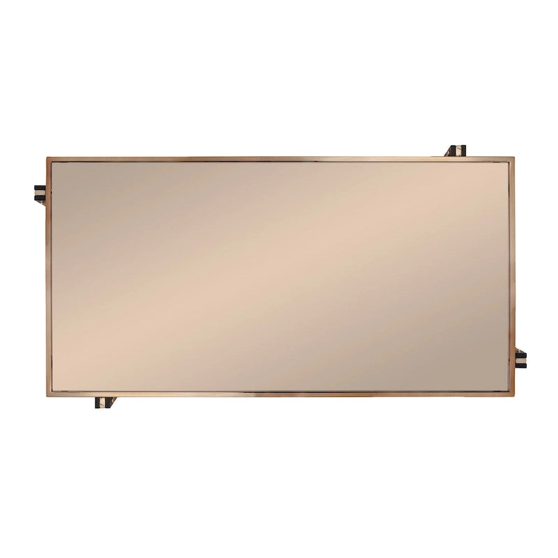 Rectangular Coffee Table, Champagne, Mirrored Top, 2-Tier, 1-Piece