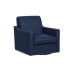 Fauteuil pivotant 360° en similicuir – Bleu marine / Crème / Noir, Siège simple