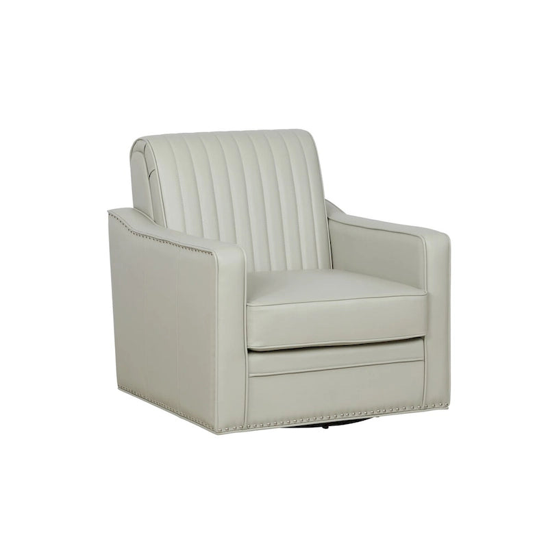Fauteuil pivotant 360° en similicuir – Bleu marine / Crème / Noir, Siège simple