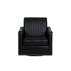 Fauteuil pivotant 360° en similicuir – Bleu marine / Crème / Noir, Siège simple