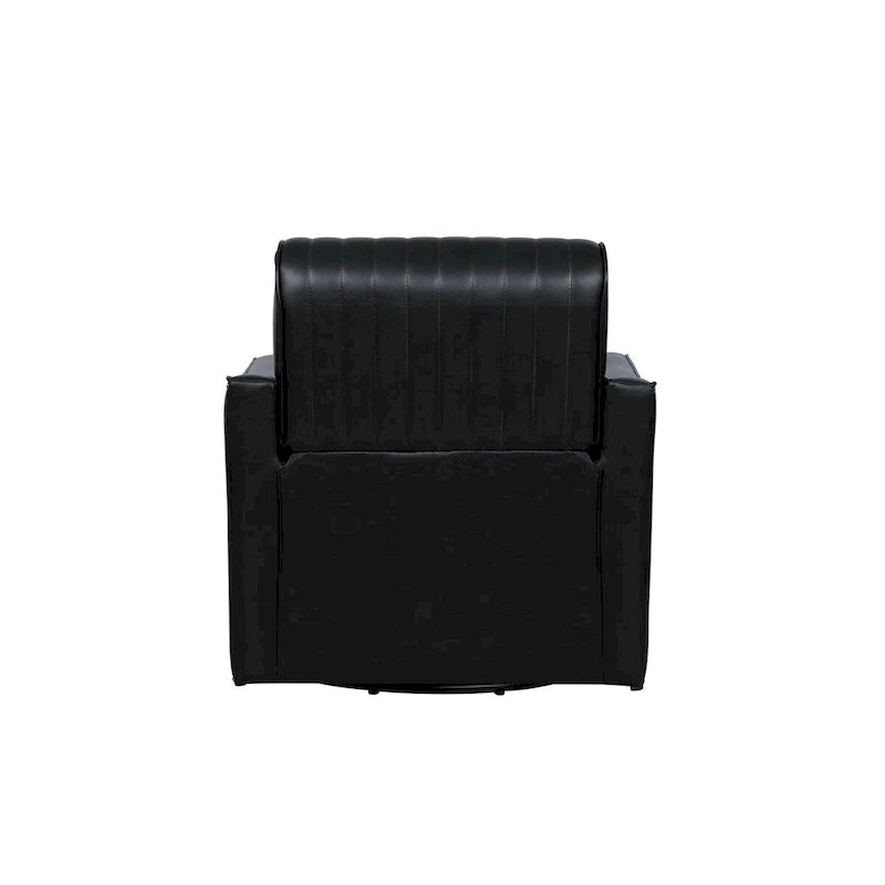 Fauteuil pivotant 360° en similicuir – Bleu marine / Crème / Noir, Siège simple