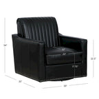 Fauteuil pivotant 360° en similicuir – Bleu marine / Crème / Noir, Siège simple