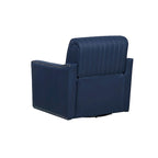 Fauteuil pivotant 360° en similicuir – Bleu marine / Crème / Noir, Siège simple