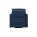 Fauteuil pivotant 360° en similicuir – Bleu marine / Crème / Noir, Siège simple