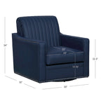 Fauteuil pivotant 360° en similicuir – Bleu marine / Crème / Noir, Siège simple