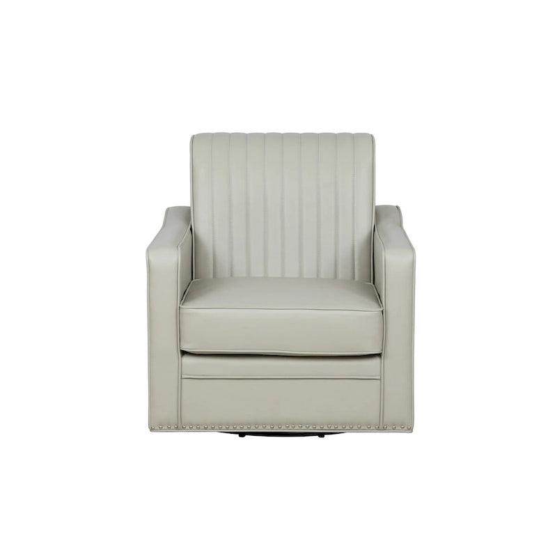 Fauteuil pivotant 360° en similicuir – Bleu marine / Crème / Noir, Siège simple