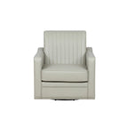 Fauteuil pivotant 360° en similicuir – Bleu marine / Crème / Noir, Siège simple