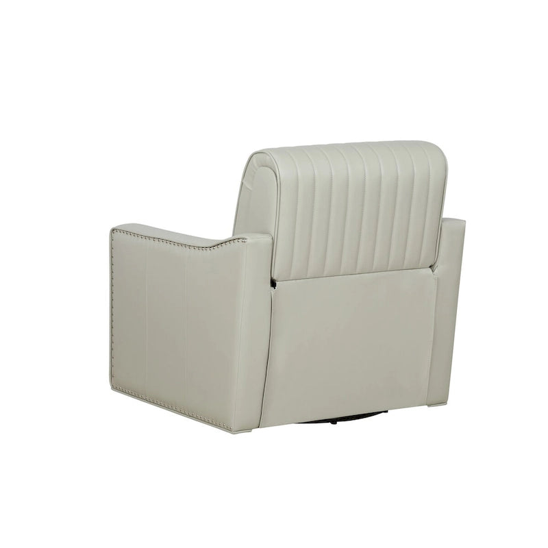 Fauteuil pivotant 360° en similicuir – Bleu marine / Crème / Noir, Siège simple