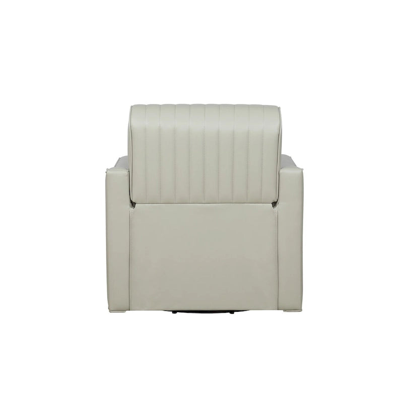 Fauteuil pivotant 360° en similicuir – Bleu marine / Crème / Noir, Siège simple