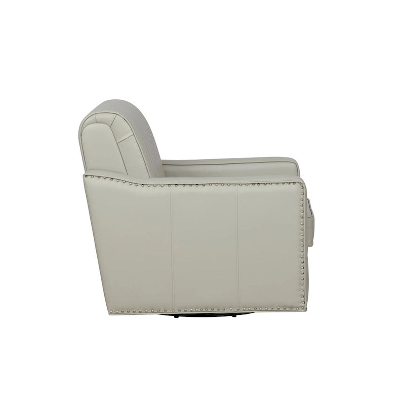 Fauteuil pivotant 360° en similicuir – Bleu marine / Crème / Noir, Siège simple
