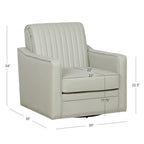 Fauteuil pivotant 360° en similicuir – Bleu marine / Crème / Noir, Siège simple