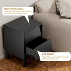 Brown/Black Vintage-Style Nightstand with 2 Drawers, Set of 2
